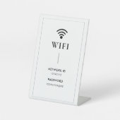 Simple Business  Wifi Password and Network  Reclamebord Met Voetstuk (Voorkant)