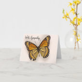 Simple Butterfly Funeral Sympathy Card Kaart (Gele Bloem)