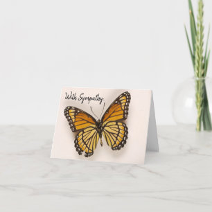 Simple Butterfly Funeral Sympathy Card Kaart