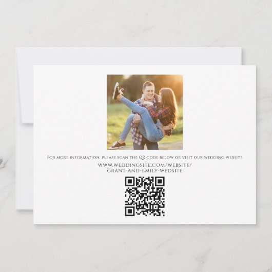 Simple Calendar Calligraphy Two Photo QR Code Save The Date (Achterkant)