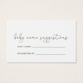Simple Calligraphy Baby Name Suggestis Kaart (Voorkant)