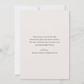 Simple Calligraphy Baby Shower Photo Bedankkaart (Achterkant)
