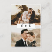 Simple Calligraphy Black & White Photo Wedding Informatiekaartje (Achterkant)