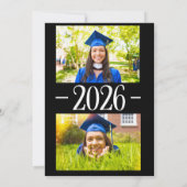 Simple Calligraphy Photo Graduation Annoucement Kaart (Achterkant)