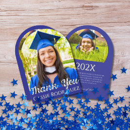 Simple Calligraphy Photo Graduation Thank You Kaart