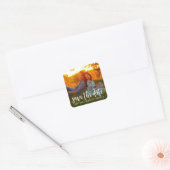 Simple Calligraphy Photo Wedding Save the Date Vierkante Sticker (Envelop)