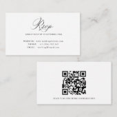 Simple calligraphy QR code RSVP card Informatiekaartje (Voorkant / Achterkant)