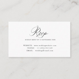 Simple calligraphy QR code RSVP card Informatiekaartje