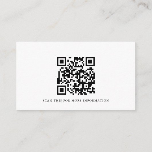 Simple calligraphy QR code wedding details card Informatiekaartje (Achterkant)