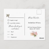 Simple Calligraphy Rustic Floral Wedding RSVP Post Briefkaart (Achterkant)