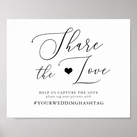 Simple Calligraphy Rustic Share The Love Sign Poster (Voorkant)