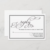 Simple Calligraphy Script Wedding Reply Kaart (Voorkant / Achterkant)