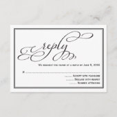 Simple Calligraphy Script Wedding Reply Kaart (Voorkant)