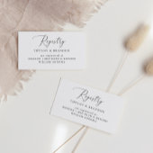 Simple Calligraphy Wedding Gift Registry Cards Informatiekaartje