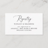 Simple Calligraphy Wedding Gift Registry Cards Informatiekaartje (Voorkant)