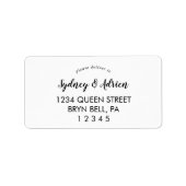 Simple Calligraphy Wedding Rsvp Address Label (Voorkant)