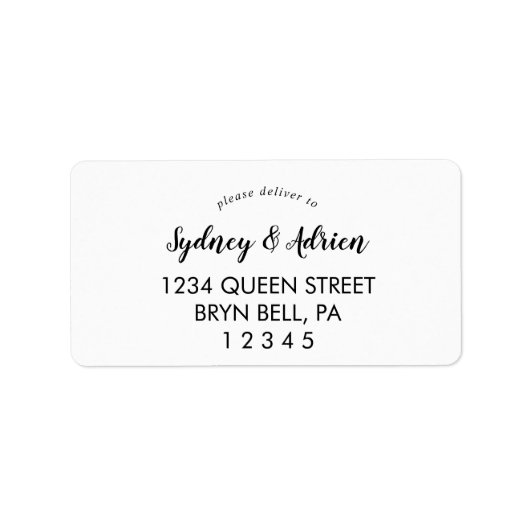 Simple Calligraphy Wedding Rsvp Address Label (Voorkant)