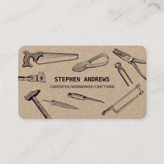 Simple Carpentry Handyman  Builder Tools Visitekaartje (Voorkant)