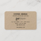 Simple Carpentry Handyman Builder Tools Visitekaartje (Achterkant)