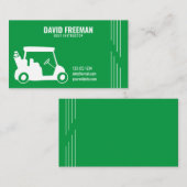 Simple Cart Silhouette Green Golf Instructor Visitekaartje (Voorkant / Achterkant)
