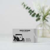 Simple Cart Silhouette Grey Golf Instructor Visitekaartje (Staand voorkant)