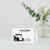 Simple Cart Silhouette White Golf Instructor Visitekaartje (Staand voorkant)