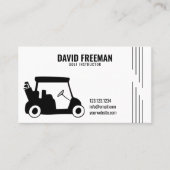 Simple Cart Silhouette White Golf Instructor Visitekaartje (Voorkant)