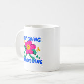 Simple Cartoon Keep Going Keep Growing Bold Color Koffiemok (Voorkant links)