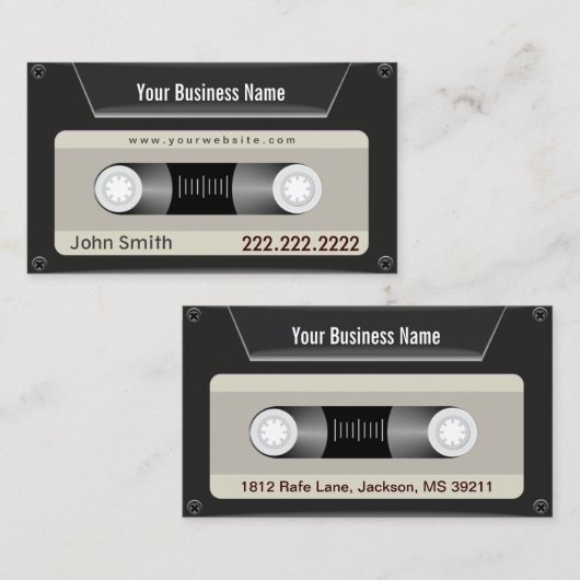 Simple Cassettebandje DJ Visitekaartje (Voorkant / Achterkant)