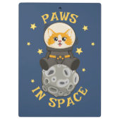 Simple Cat in space Astronaut Cosmic animal Moon Klembord (Achterkant)