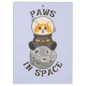 Simple Cat in space Astronaut Cosmic animal Moon Klembord (Achterkant)