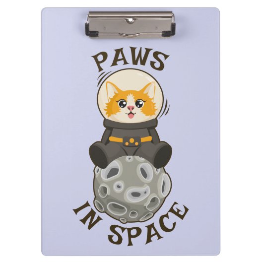 Simple Cat in space Astronaut Cosmic animal Moon Klembord (Voorkant)