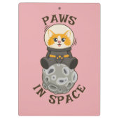 Simple Cat in space Astronaut Cosmic animal Moon Klembord (Achterkant)