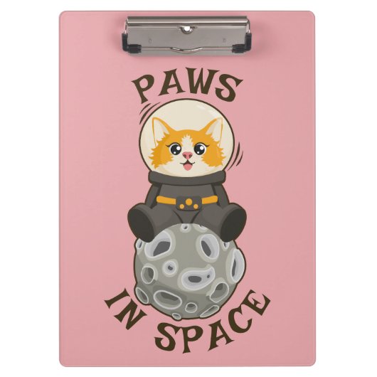 Simple Cat in space Astronaut Cosmic animal Moon Klembord (Voorkant)