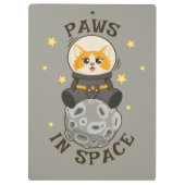 Simple Cat in space Astronaut Cosmic animal Moon Klembord (Achterkant)