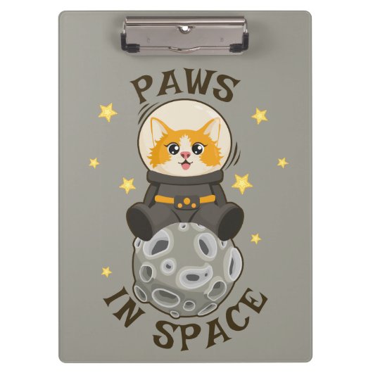 Simple Cat in space Astronaut Cosmic animal Moon Klembord (Voorkant)