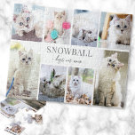 Simple Cat Pet Photo Collage Legpuzzel<br><div class="desc">Personalized "Best Cat Ever" Jigsaw Puzzle with Photo. This simple and elegant jigsaw puzzle is a beautiful way to showcase cherished memories of your beloved pet. The design features space for a photo of your cat, with room for their name on the first line and "Best Cat Ever" on the...</div>