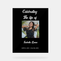 Simple Celebration of Life Funeral Memorial Photo