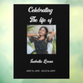Simple Celebration of Life Funeral Memorial Photo Raamsticker (Vel 3)