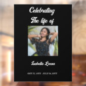 Simple Celebration of Life Funeral Memorial Photo Raamsticker (Vel 2)