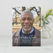 Simple Celebration of Life Photo Funeral Program Programmakaart (Staand voorkant)