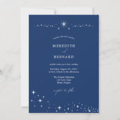 Simple Celestial Elegant Blue Wedding Details and Kaart (Voorkant)