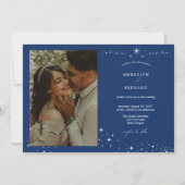 Simple Celestial Elegant Wedding Photo Horizontal Kaart (Voorkant)