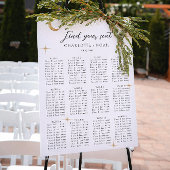 Simple Celestial Gold Moon Wedding Seating Charts Poster