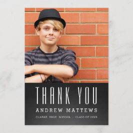 Simple Chalkboard Photo Afstuderen - Hartelijk dan Bedankkaart