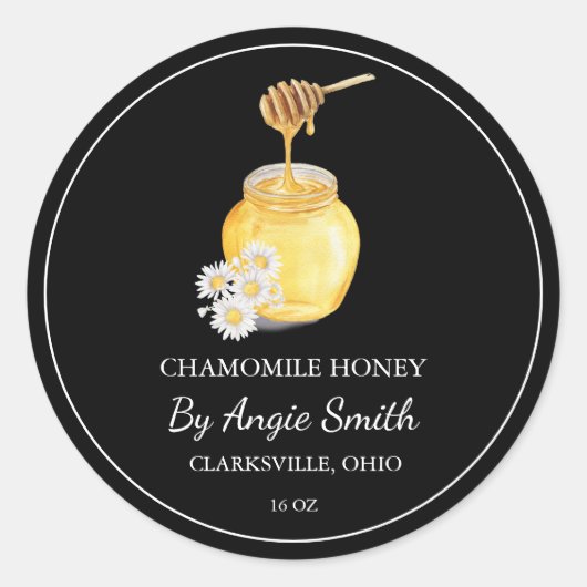 Simple Chamomile Infused Honey Label (Voorkant)