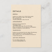 Simple Champagne Wedding Details  Informatiekaartje (Voorkant)