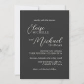 Simple Charcoal Classic Script Wedding Kaart (Voorkant)