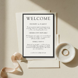 Simple Charcoal Classic Wedding Welcome Programmakaart