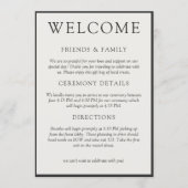 Simple Charcoal Classic Wedding Welcome Programmakaart (Voorkant)
